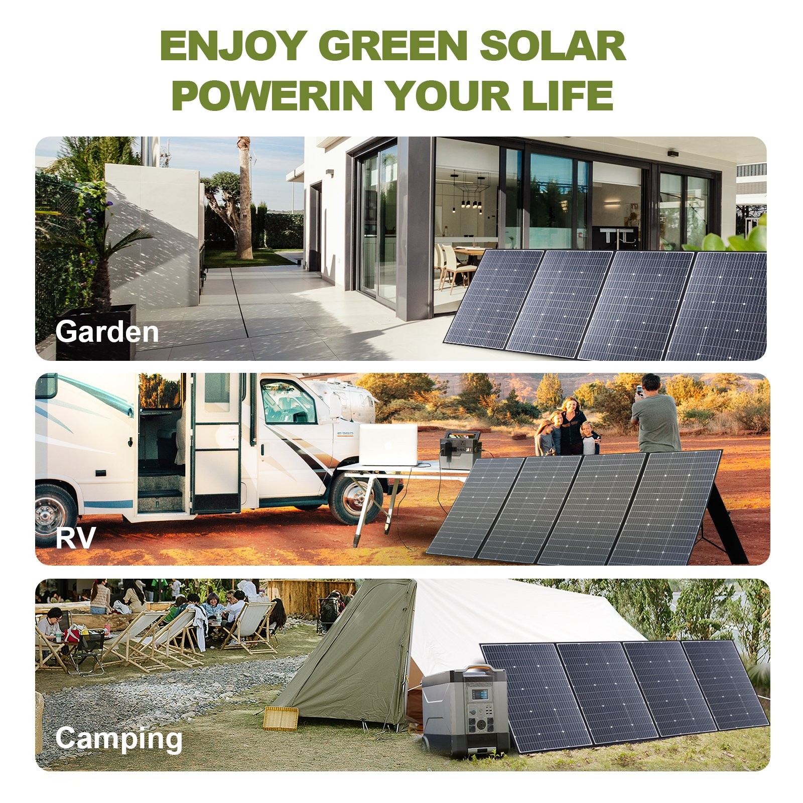 ALLPOWERS 400W Portable Solar Panel Waterproof IP67 Foldable for Outdoor/RV/CAMP