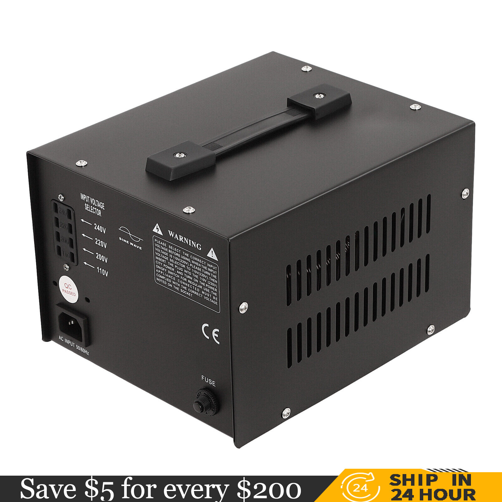 3000 Watt Voltage Converter Power Transformer Step Up/Down 110V- 220V Heavy Duty