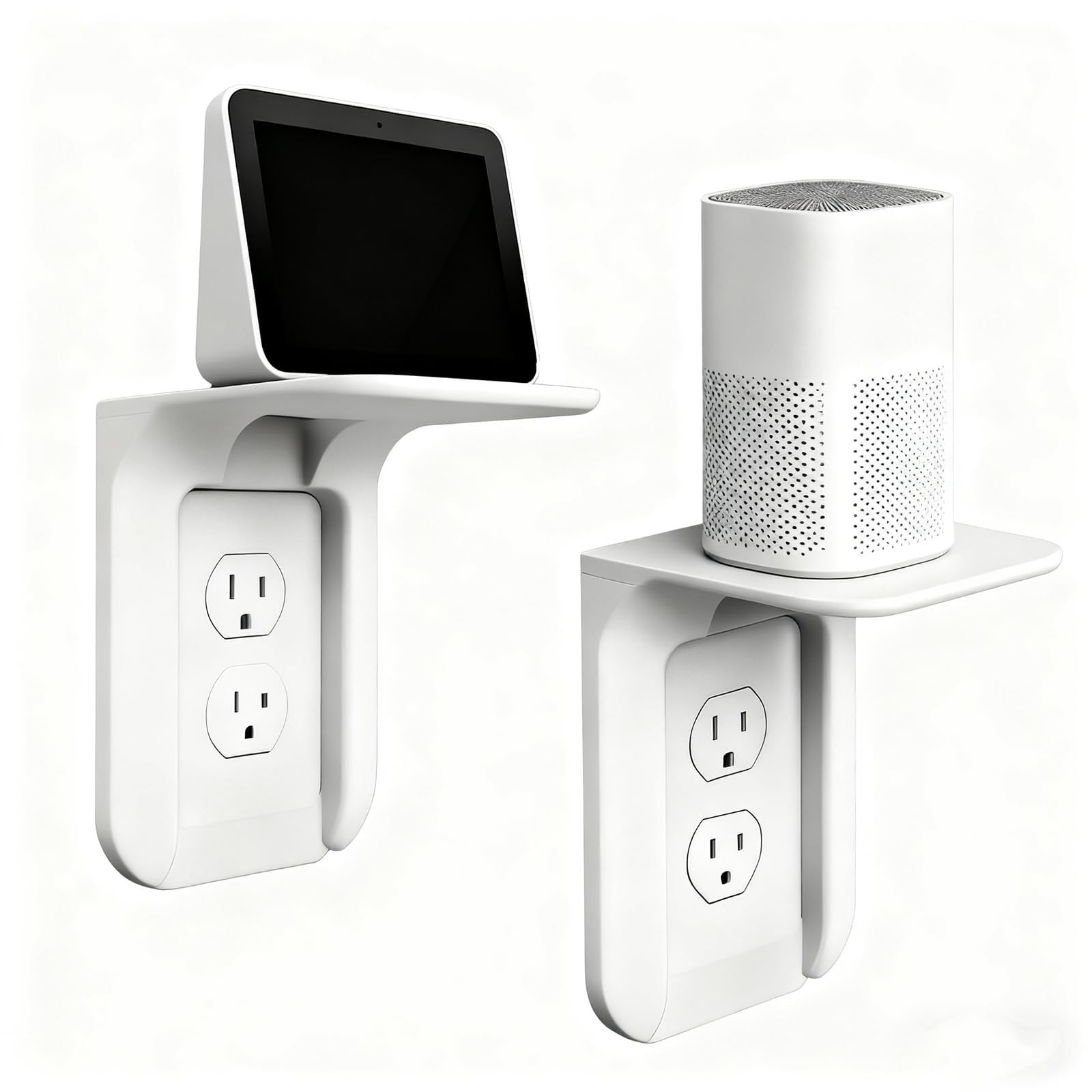 WILAOIYOOU Outlet Shelf White 2 Pack