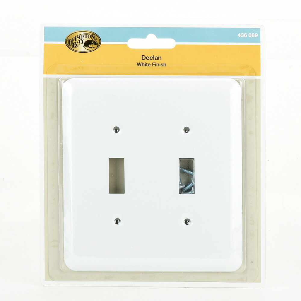 Double 2 Toggle Outlet Switch Wall Plate Cover Decorative White Nickel Steel Lot