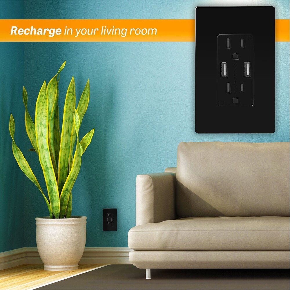 Lot USB Wall Outlet Dual 2.1A USB Wall Charger High Speed Duplex Wall Socket US