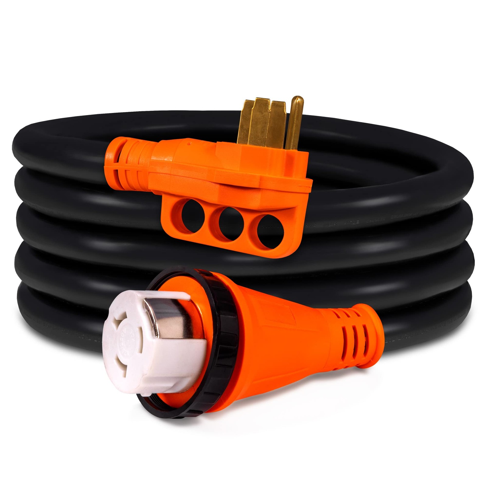 True Mods 15 ft 125V 250V 50 Amp RV Generator Power Extension Cord 15 Feet