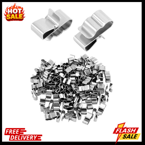 100 PCS Stainless Steel Trailer Frame Wire Clips, Solar Panel Wire Clips