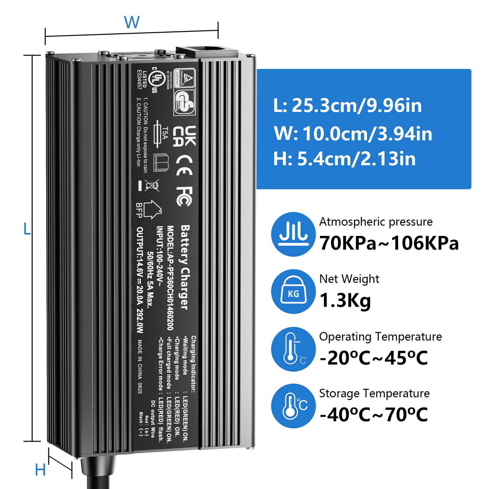 12V 200Ah Lithium LiFePO4 Battery Built-in BMS Deep Cycle whit 14.6V 20A Charger
