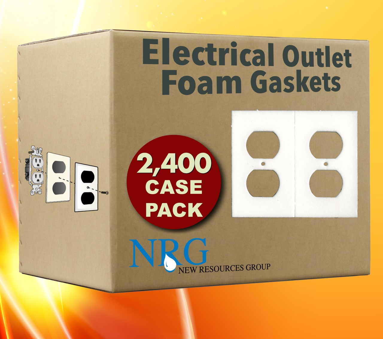 Case Gasket Covers, 2,400 Electrical Outlet Draft Foam Gaskets Bulk Builder Box
