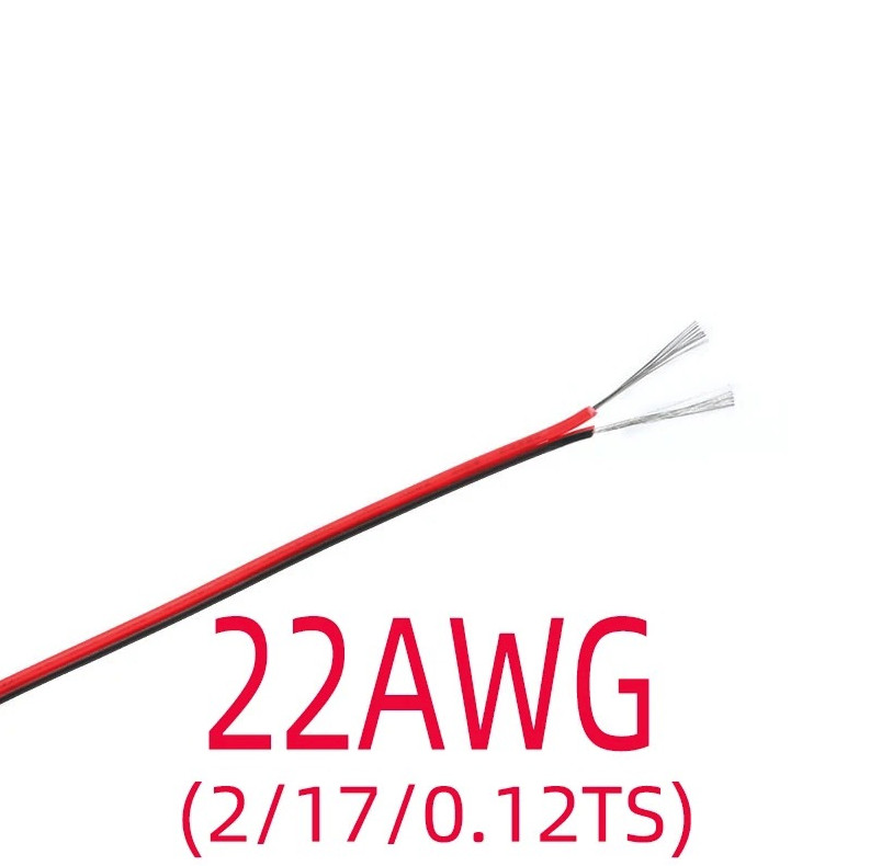2Pin Copper Wire 18/20/22/24/26AWG Red Black PVC Cable for LED Extension – NEW