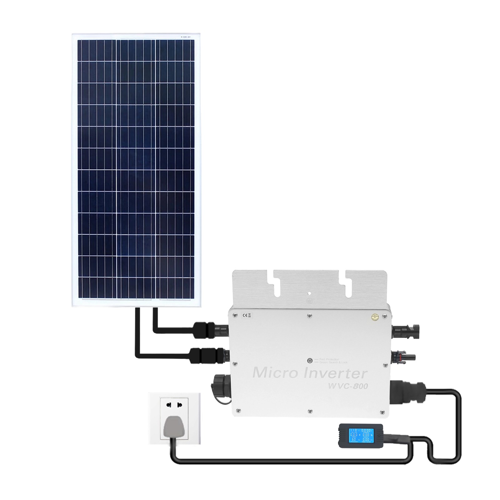 LCD Display Inverter Corded Solar Power Electric Rectangle Solar Inverter 800W