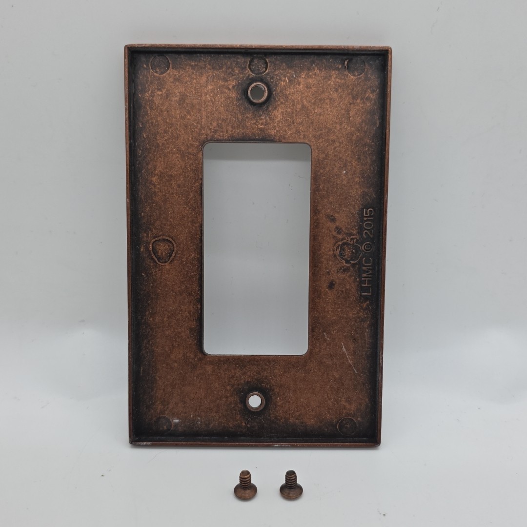 Copper Decora Wall Plate Scroll 1-Gang Switch Outlet GFCI + Screws