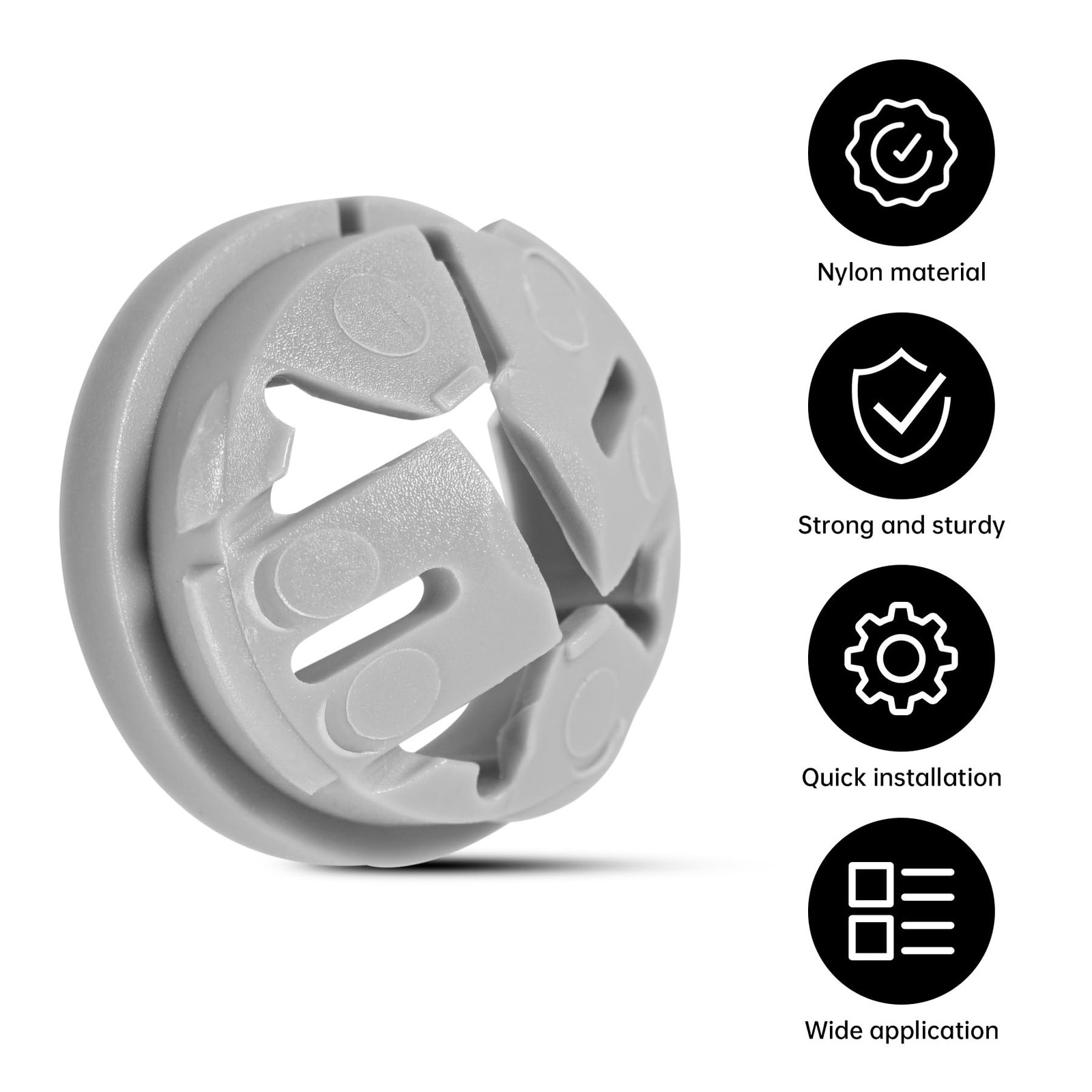 35 Pcs 3/8 in. – 1/2 Non Metallic Button Push-in Bulk Connector, Grey