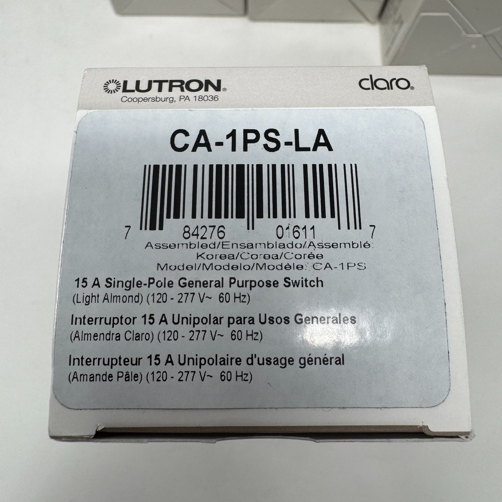 Lot of 4 Lutron Light Switch Single Pole General Purpose CA-1PS Beige