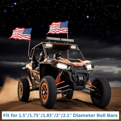 2PCS Thickened Whip Light Mounts for 1.5″/1.75″/1.85″/2″/2.1″ Rail |