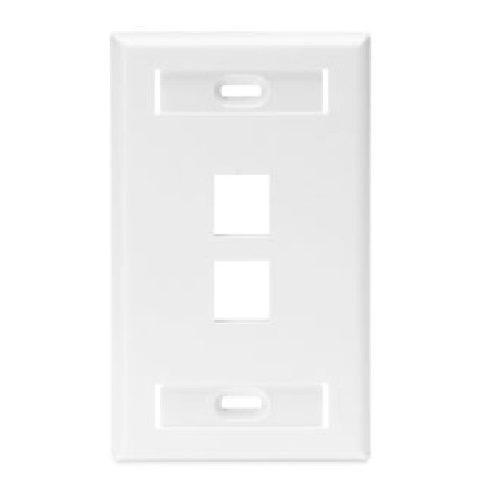Leviton QUICKPORT Wallplates with ID Windows Plastic White 2.75 c 4.5″ 42080-2WS