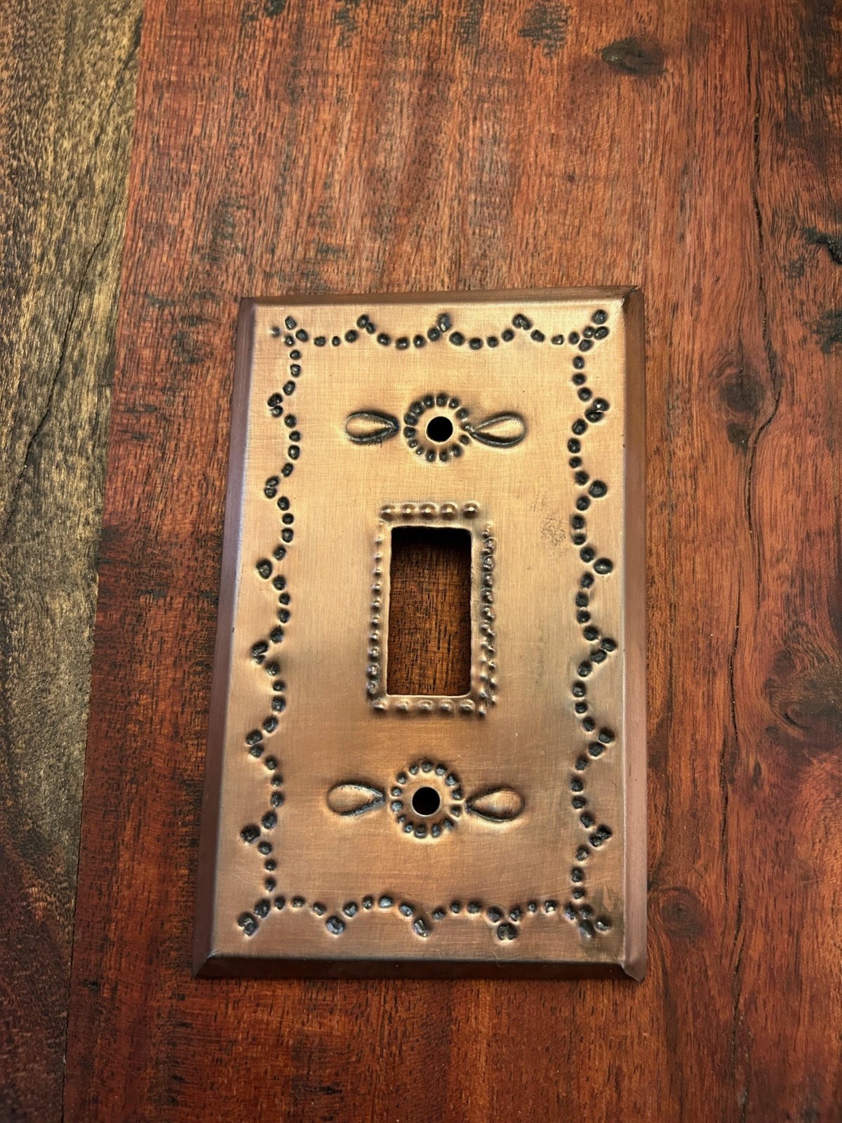 Tin Single Toggle Wall Light Switch Plate in Copper Finish 31312