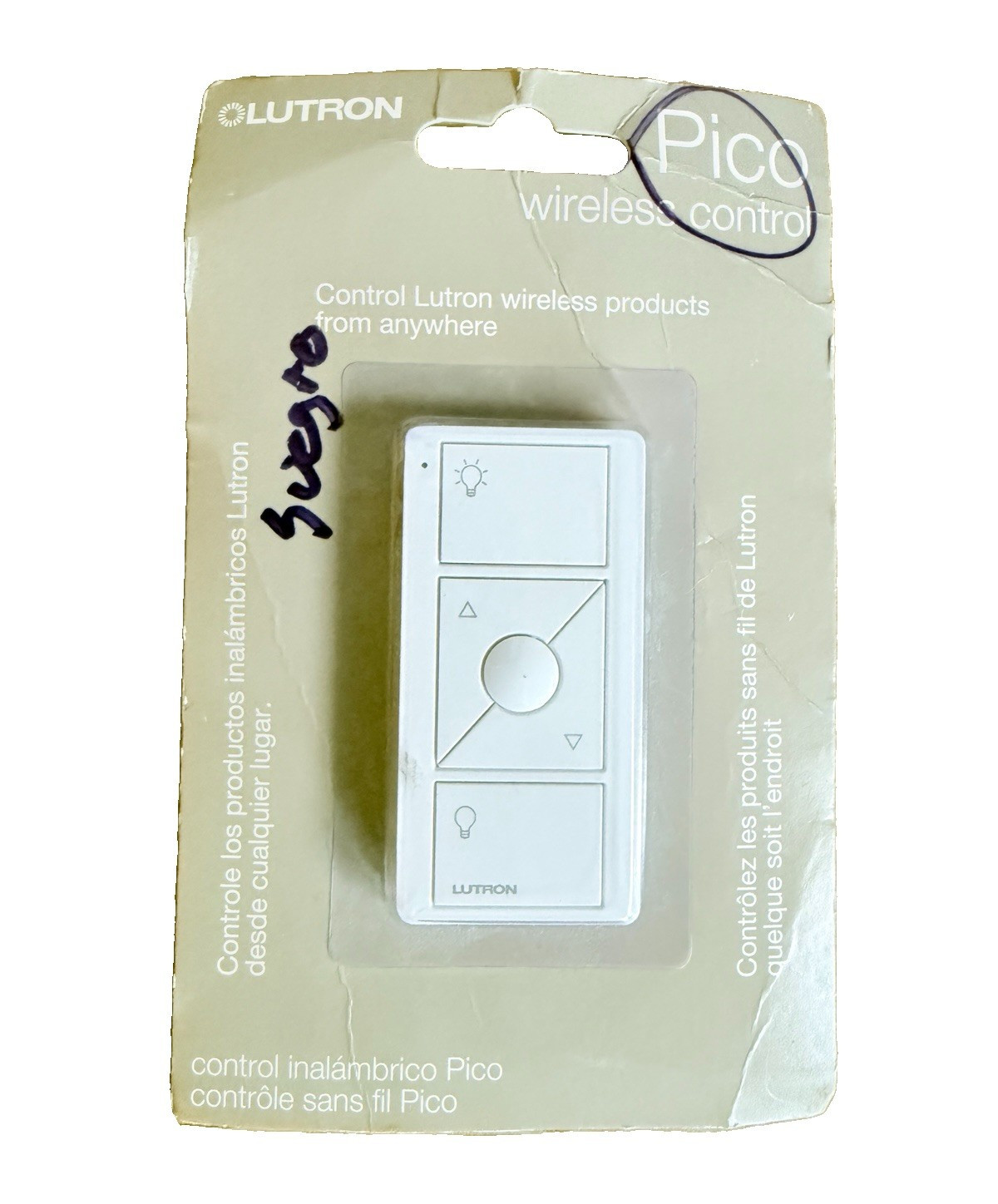 Lutron Pico Wireless Control Dimmer Remote Switch, White PJ2-3BRL-GWH-L01