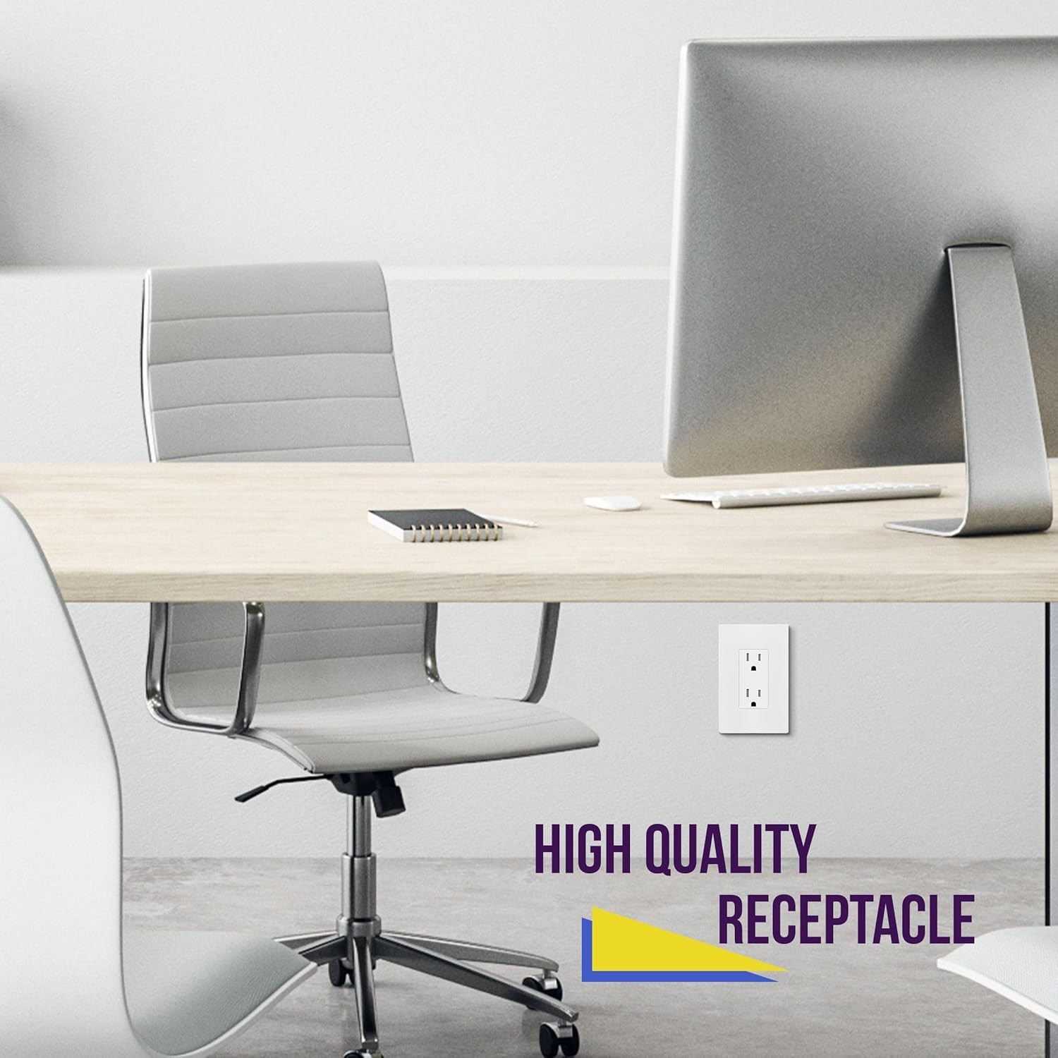 20 Count Tamper-Resistant Matte White Receptacles – Easy Installation & Stylish