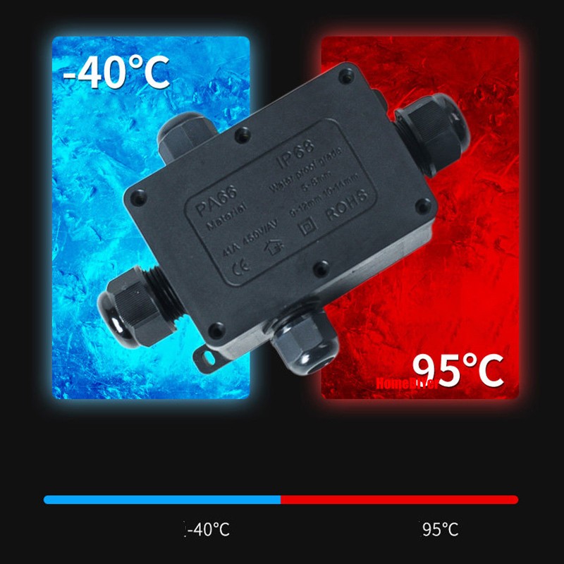 Nylon Waterproof Junction Box Case IP68 Electrical Cable Wire Connector Outdoor