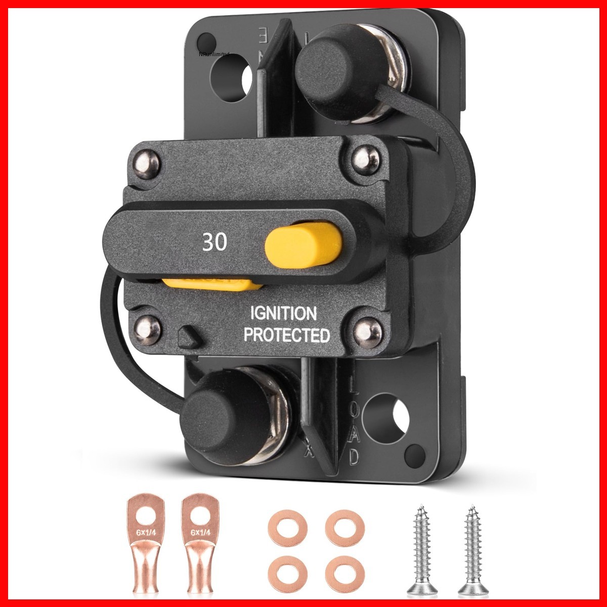 Red Wolf 30A Circuit Breaker Manual Reset Mid Range Mini Fuse Dc 12-32V 10-32