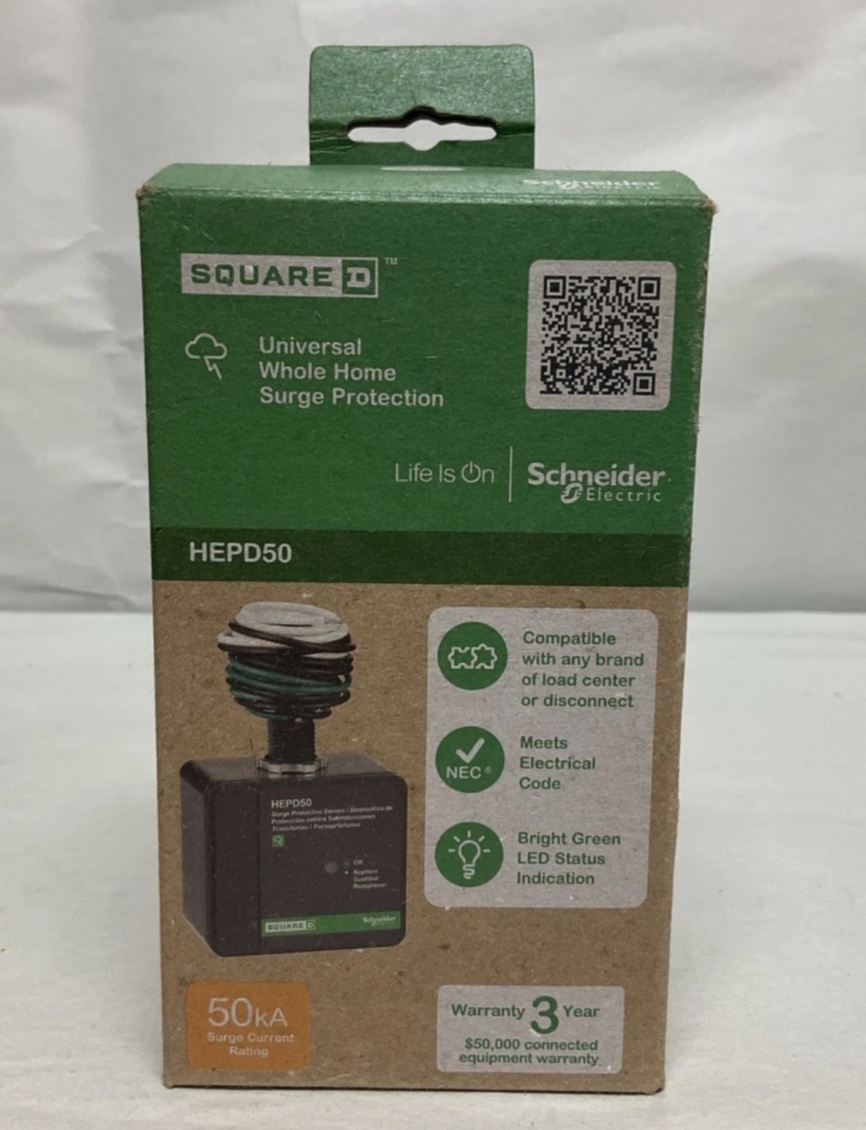 BRAND NEW Schneider Electric SquareD HEPD50 Whole Home Surge Device – FREE FEDEX