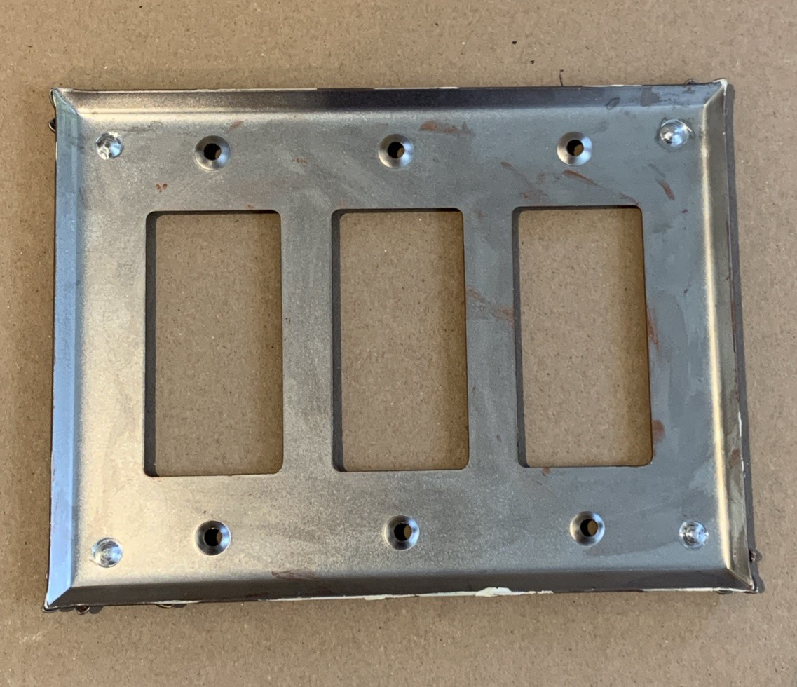 Unbranded Switch plate Triple Rocker Decorative Leaves Silver Tone