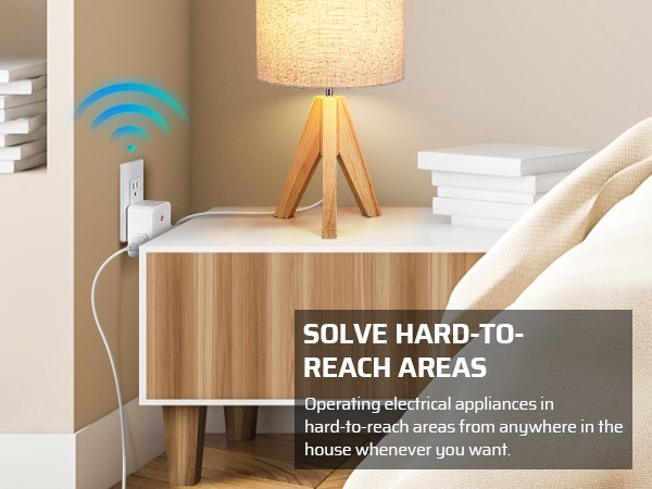DEWENWILS Wireless Remote Control Electrical Outlet Switch 2 Side Outlets