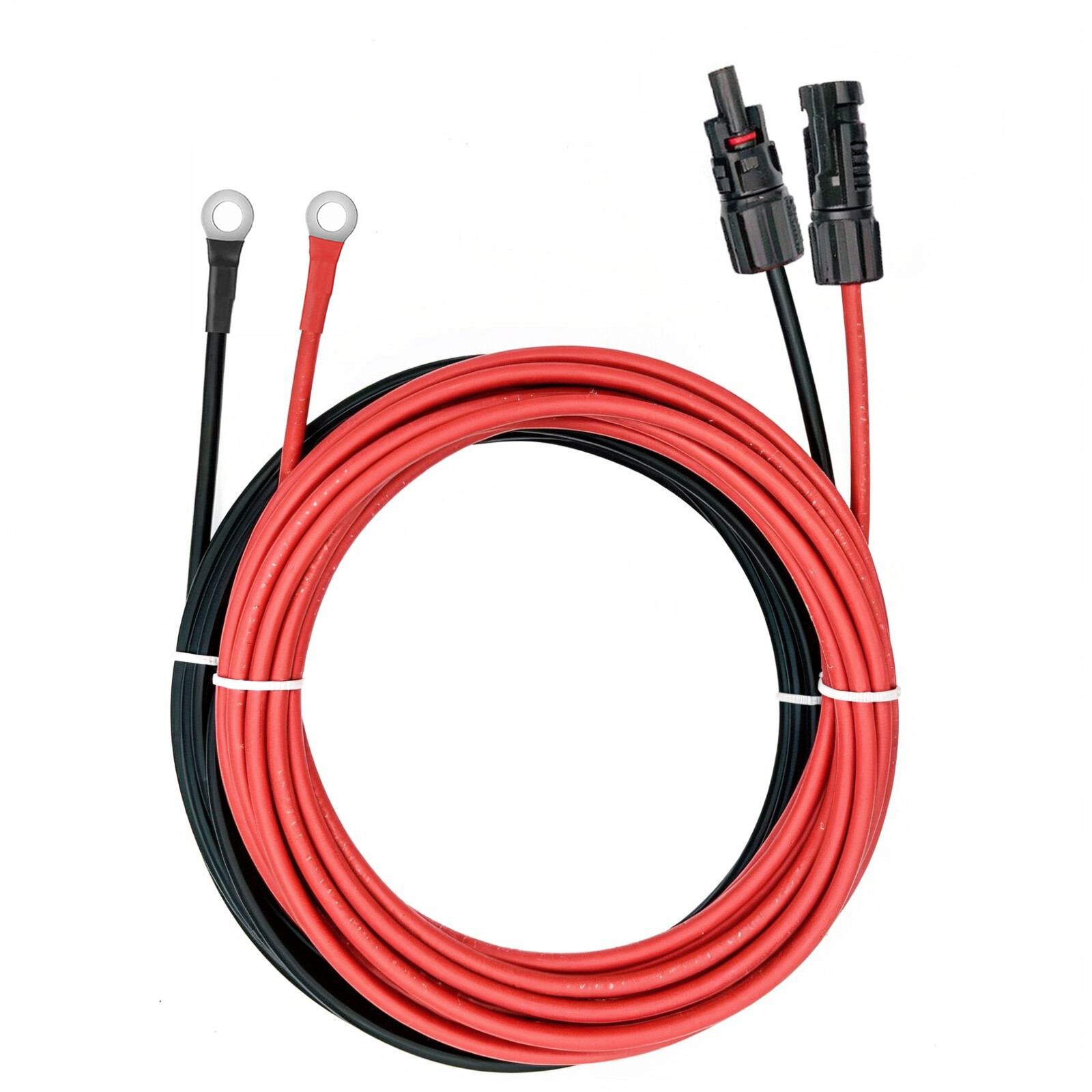 10 AWG Solar Connector to O Ring Terminal Battery Cable PV Wire for Inverter