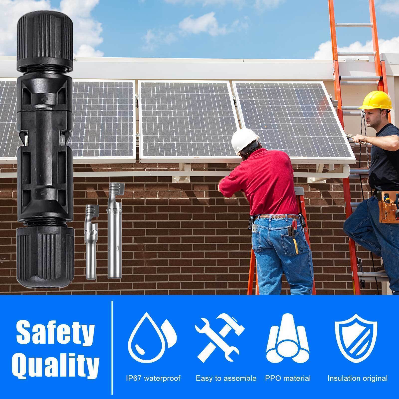 Waterproof Solar Connectors with Spanner Solar Panel Cable Connectors 5-20 Pairs