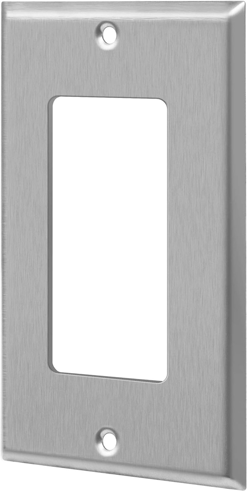Decorator Switch or Receptacle Outlet Metal Wall Plate, Corrosion Resistant, Siz