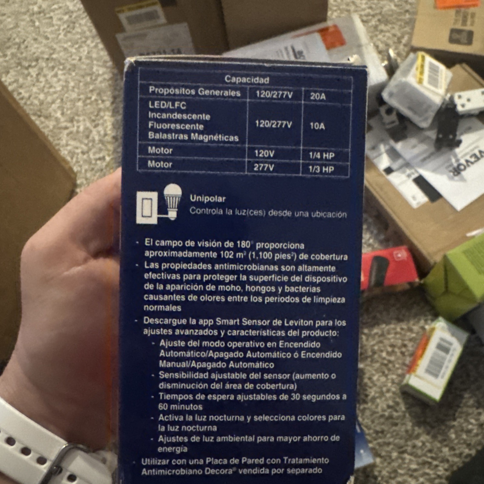 LEVITON Plus Pro Antimicrobial Treated Occupancy Sensor Switch R60-ODS15-GHW