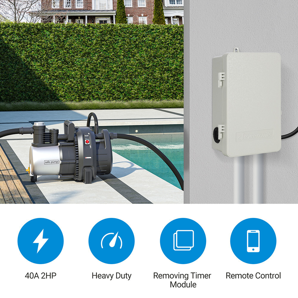 DEWENWILS Outdoor Smart WiFi Pool Pump Timer, Heavy Duty, Remote & Voice Control