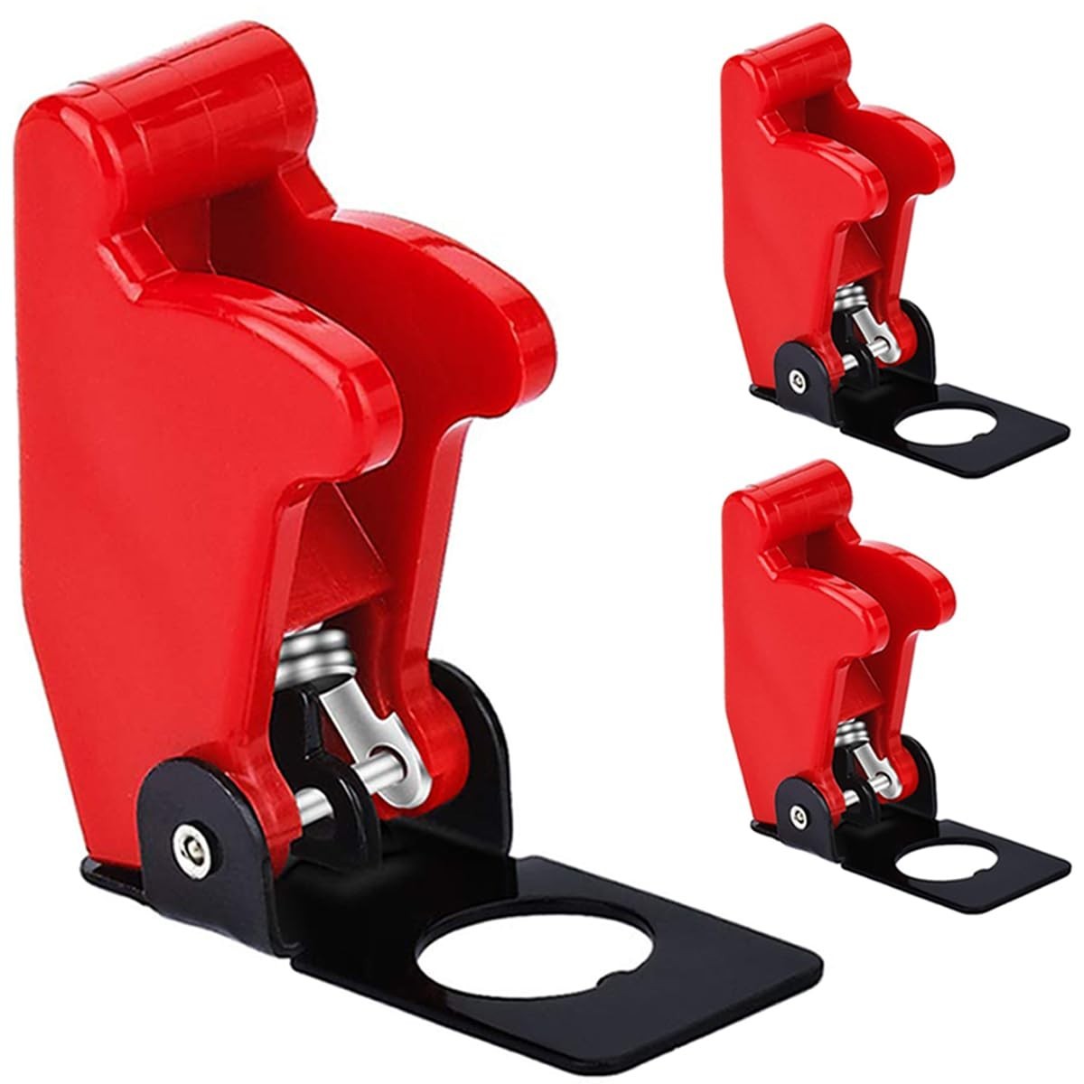 Versatile 12mm Red Plastic Toggle Switch Caps – Waterproof & Dustproof Pack of 3