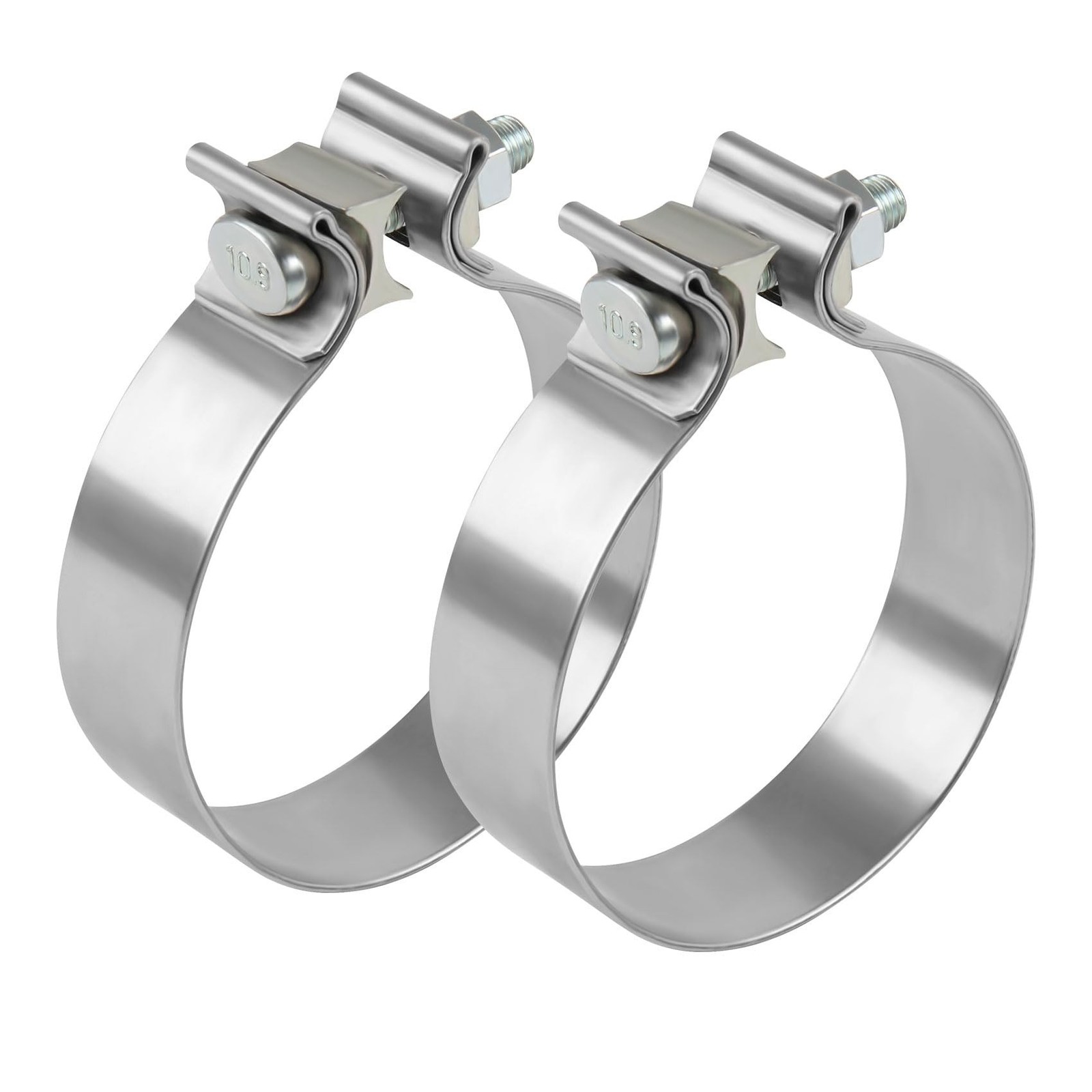 4 Inch Exhaust Clamp, 4″ Narrow Band Muffler Clamp, Stainless Steel, 2pcs