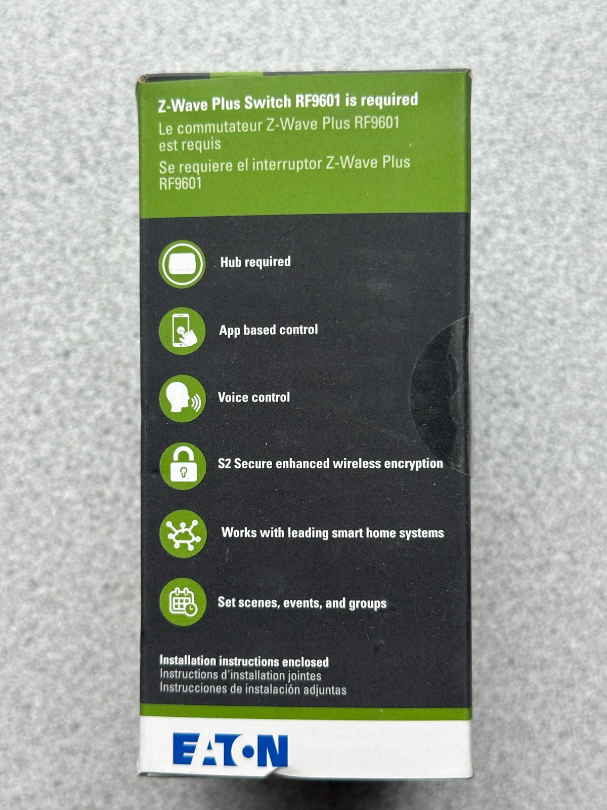 NEW EATON RF9617DW Z-Wave Plus Wireless Accessory Switch, White