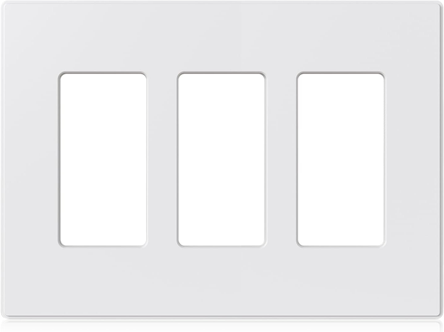 AIDA 3-Gang Screwless Decorative Wall Plates, Screwless, 1 Pack, Matte White