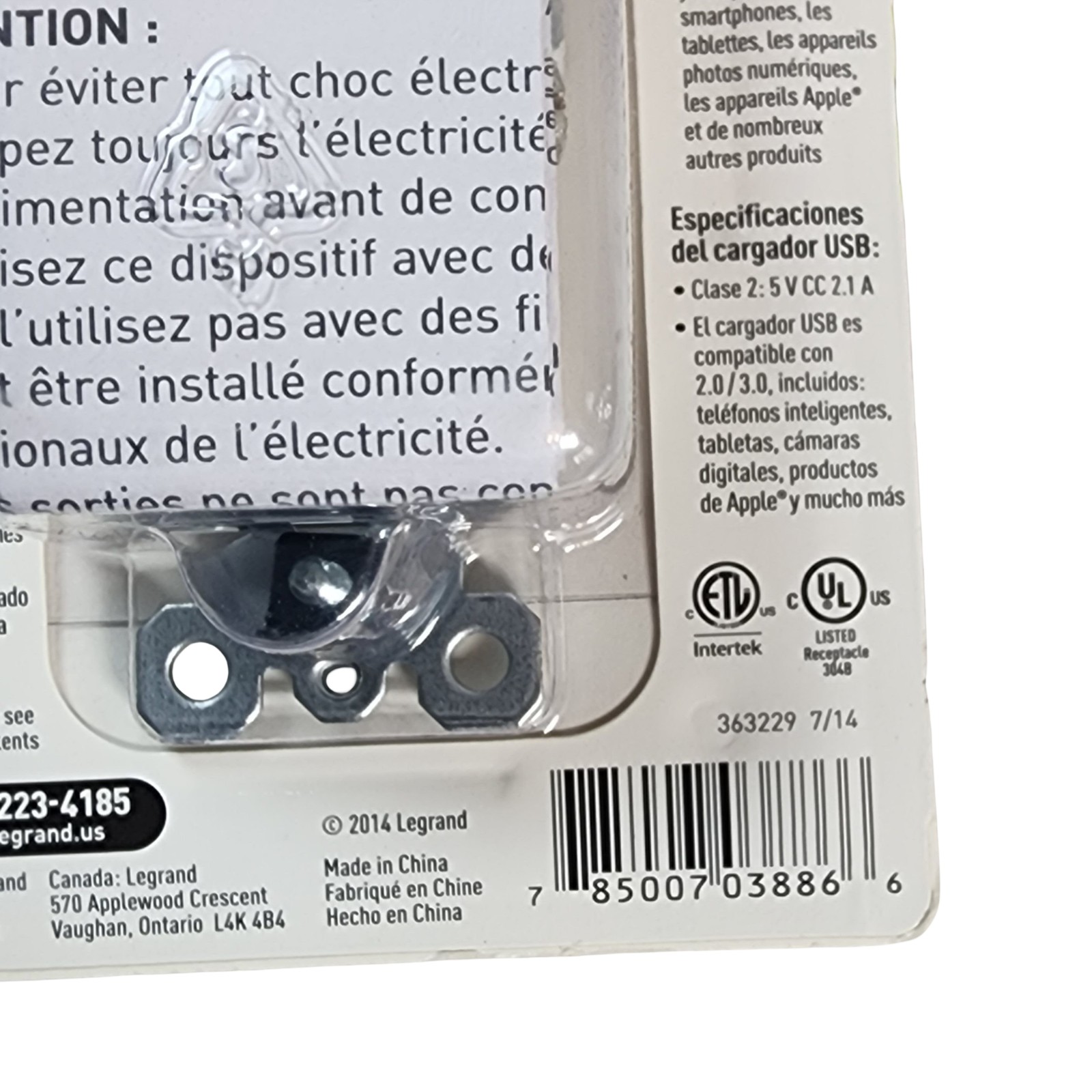 Legrand Pass & Seymour 15A 125V Duplex Outlet Receptacle with Dual USB 2.1A