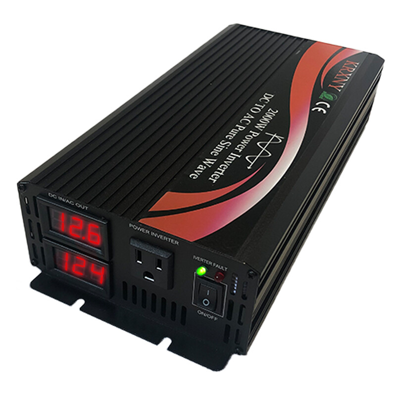 US 1000W 2000W Power Inverter Pure Sine Wave 12V 24V DC to 110V AC for RV/Solar