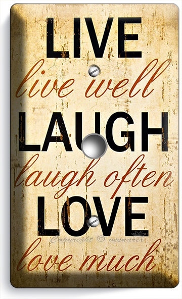 LIVE LAUGH LOVE RUSTIC COUNTRY LIGHT DIMMER CABLE WALL PLATE BEDROOM LIVING ROOM