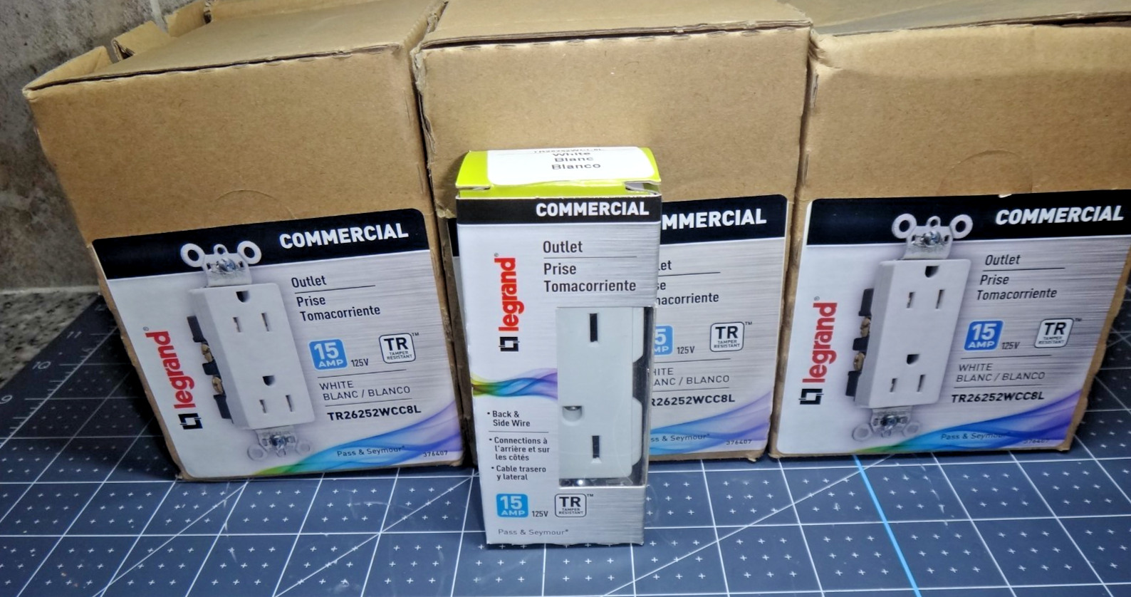 Lot OF 64 Legrand White 15Amp 125V Tamper Resistant Outlet TR26252WCC8L