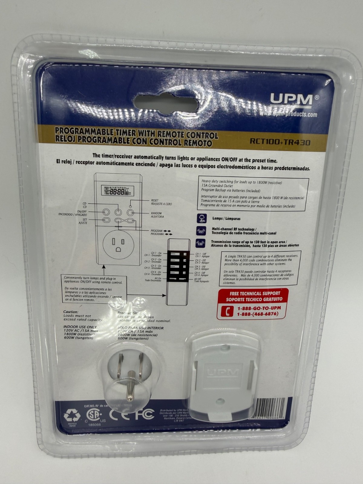 UPM RCT100 TR430 Programmable Timer w/ Remote Control 7-Day Sealed New