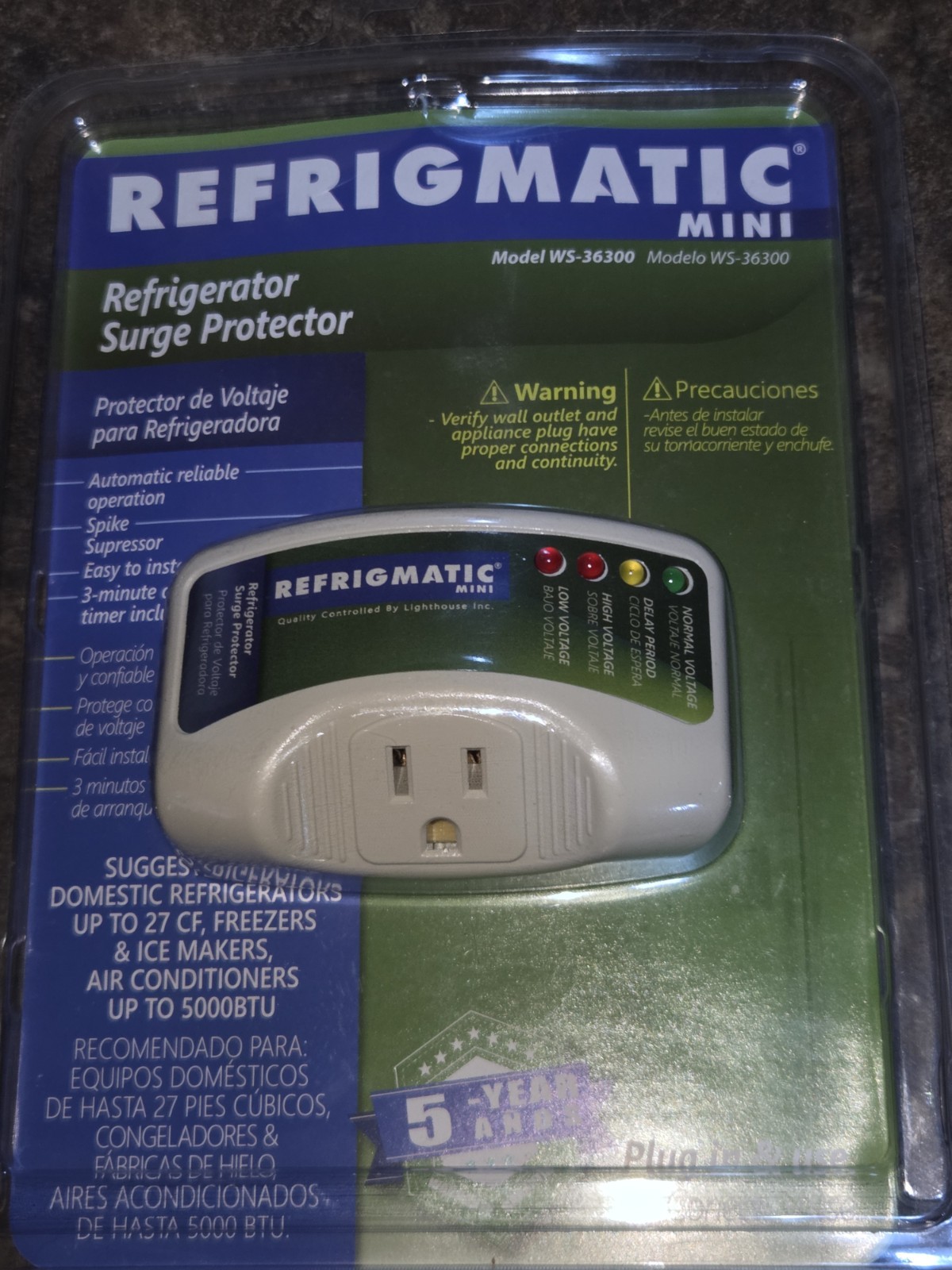 Refrigmatic WS36300 Electronic Surge Protector Refrigerator or 27 Ft3 Freezer￼