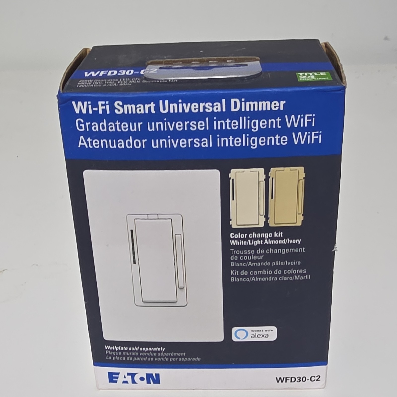 Eaton WFD30-C2 Wi-Fi Universal Dimmer Switch Alexa White/Ivory/Almond