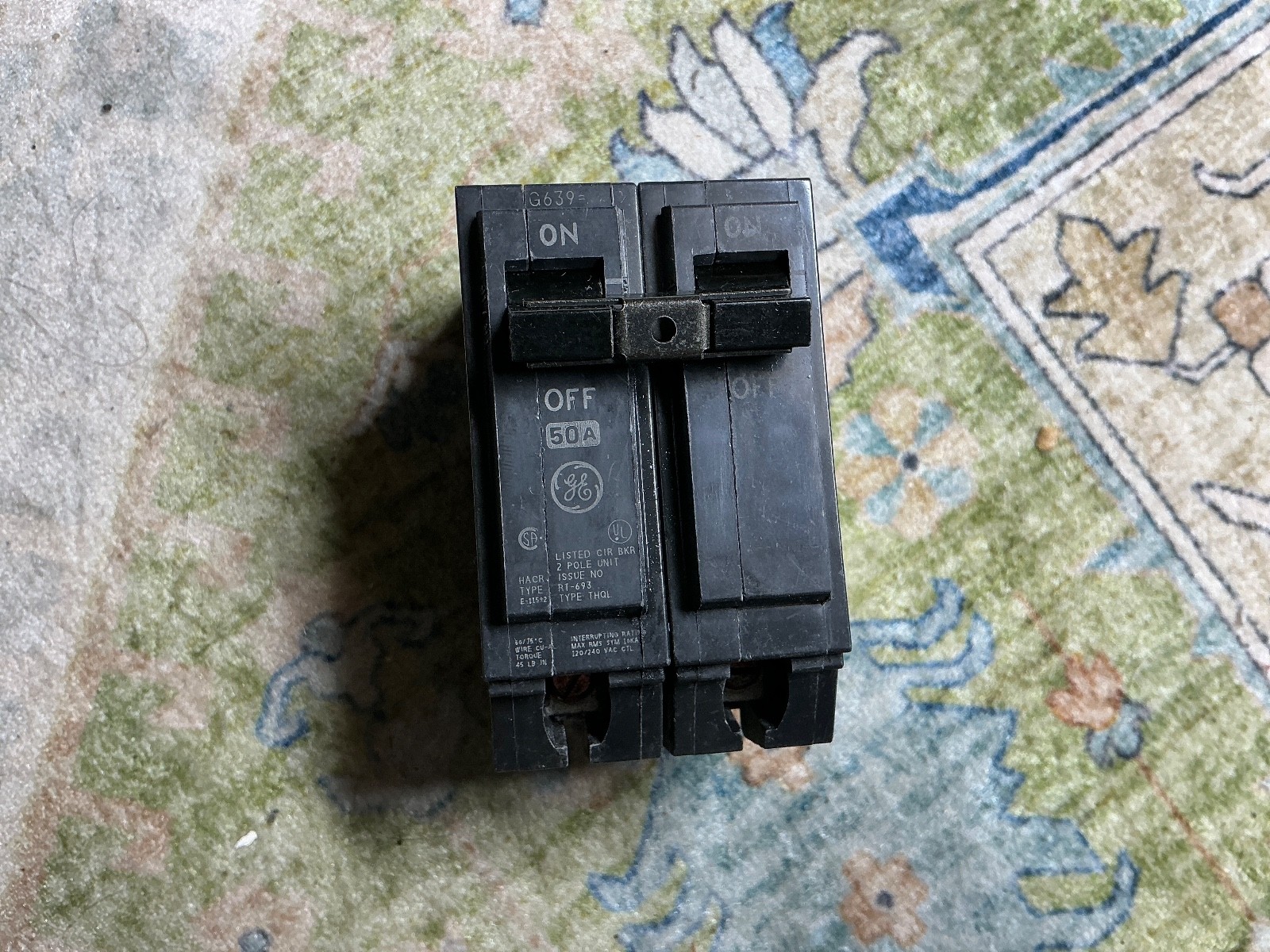 GE General Electric THQL2150 50-Amp 2-Pole 120/240VAC Breaker ! NEW OLD STOCK !