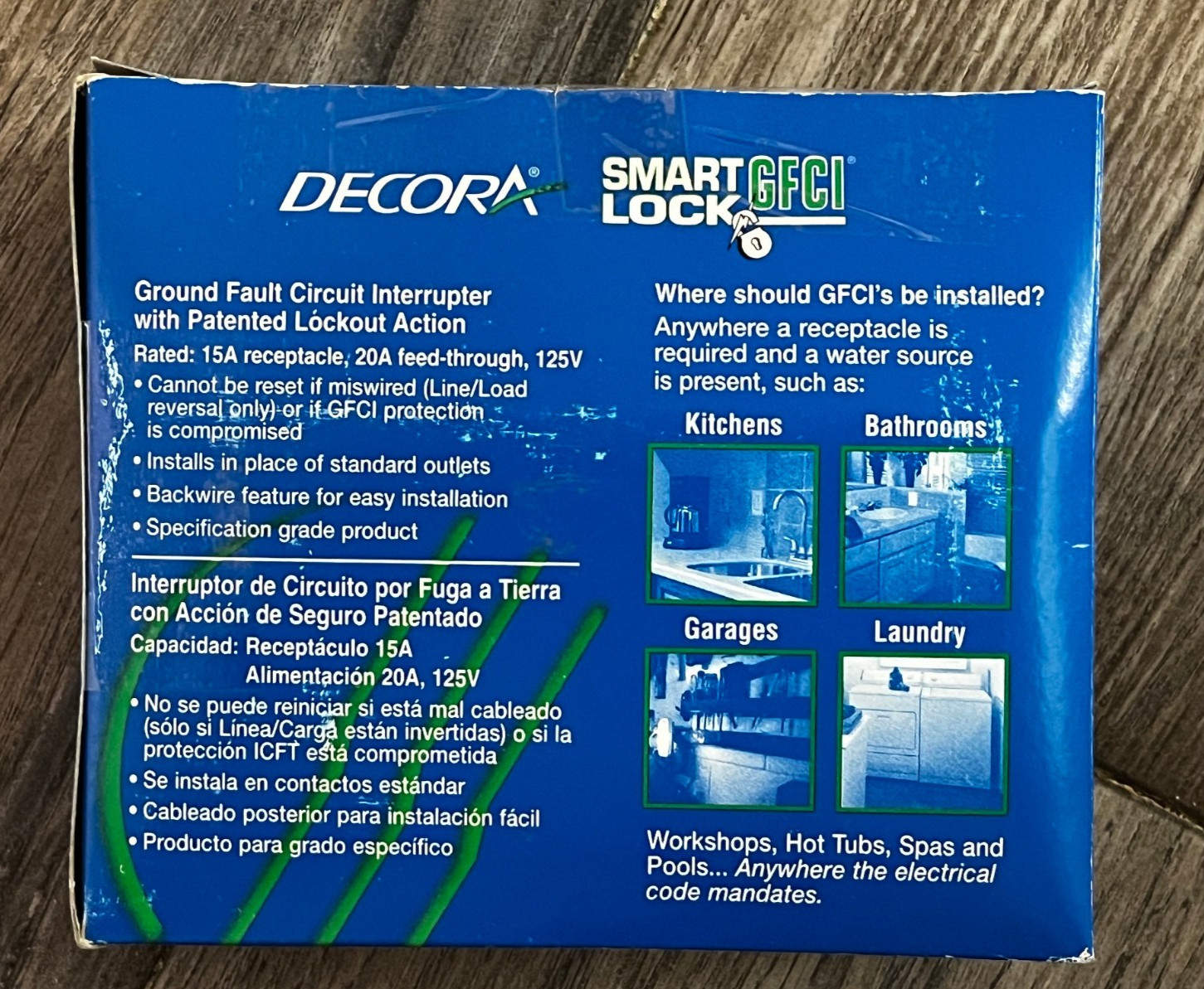 Leviton Decora SmartlockPro 15 amps 125 V Duplex Light Almond GFCI Outlet 3 PACK