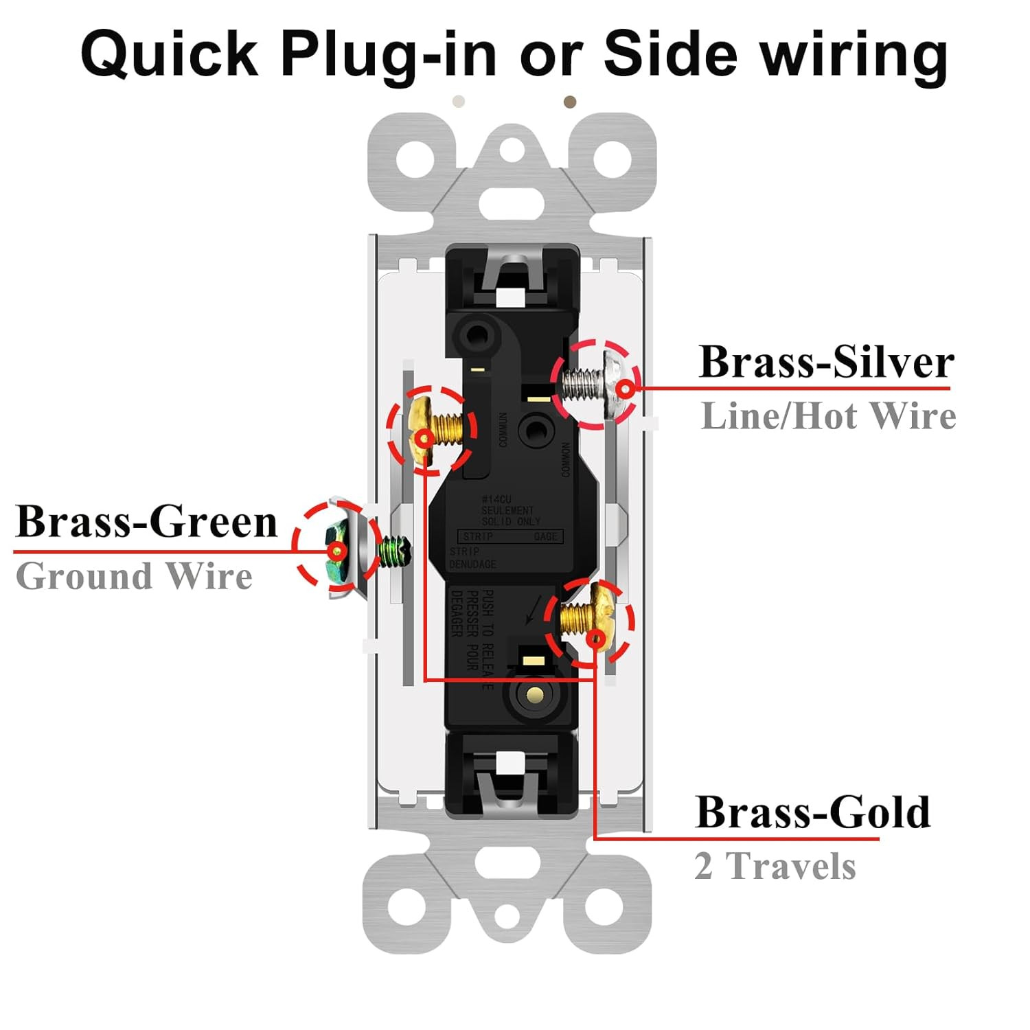 3 Way Switch White, 4 Pack Three Way/Single Pole Light Switch Rocker Switches 1