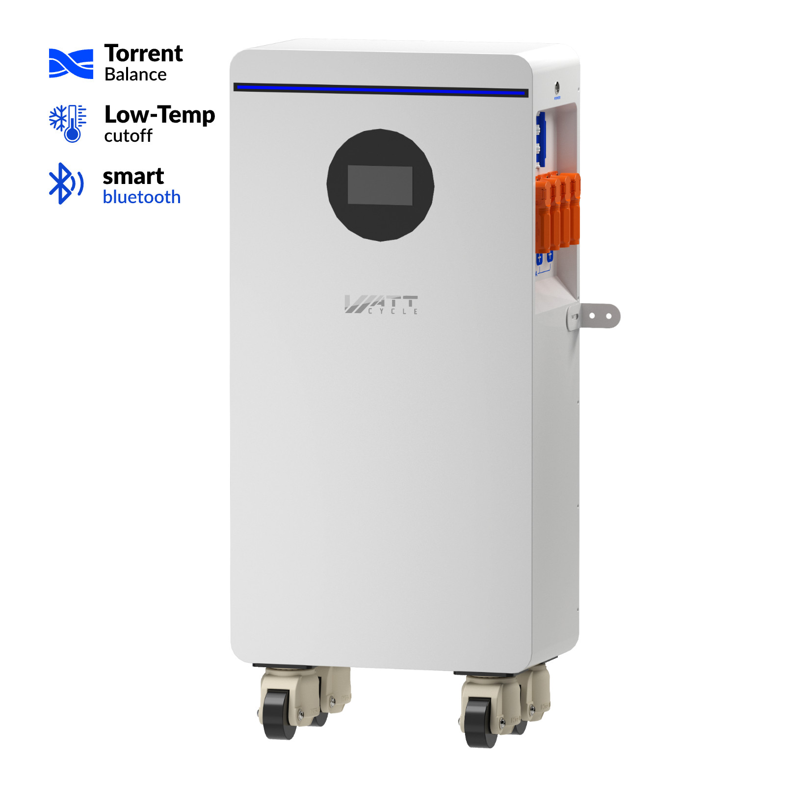 WattCycle 48V 314Ah Battery 16kWh Active Balancing + Dual-Head Parallel Cable
