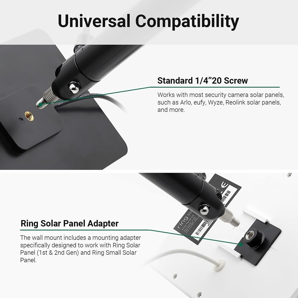 Universal Solar Panel Wall Mount Multi-Angle Adjustable Arm – Aluminum