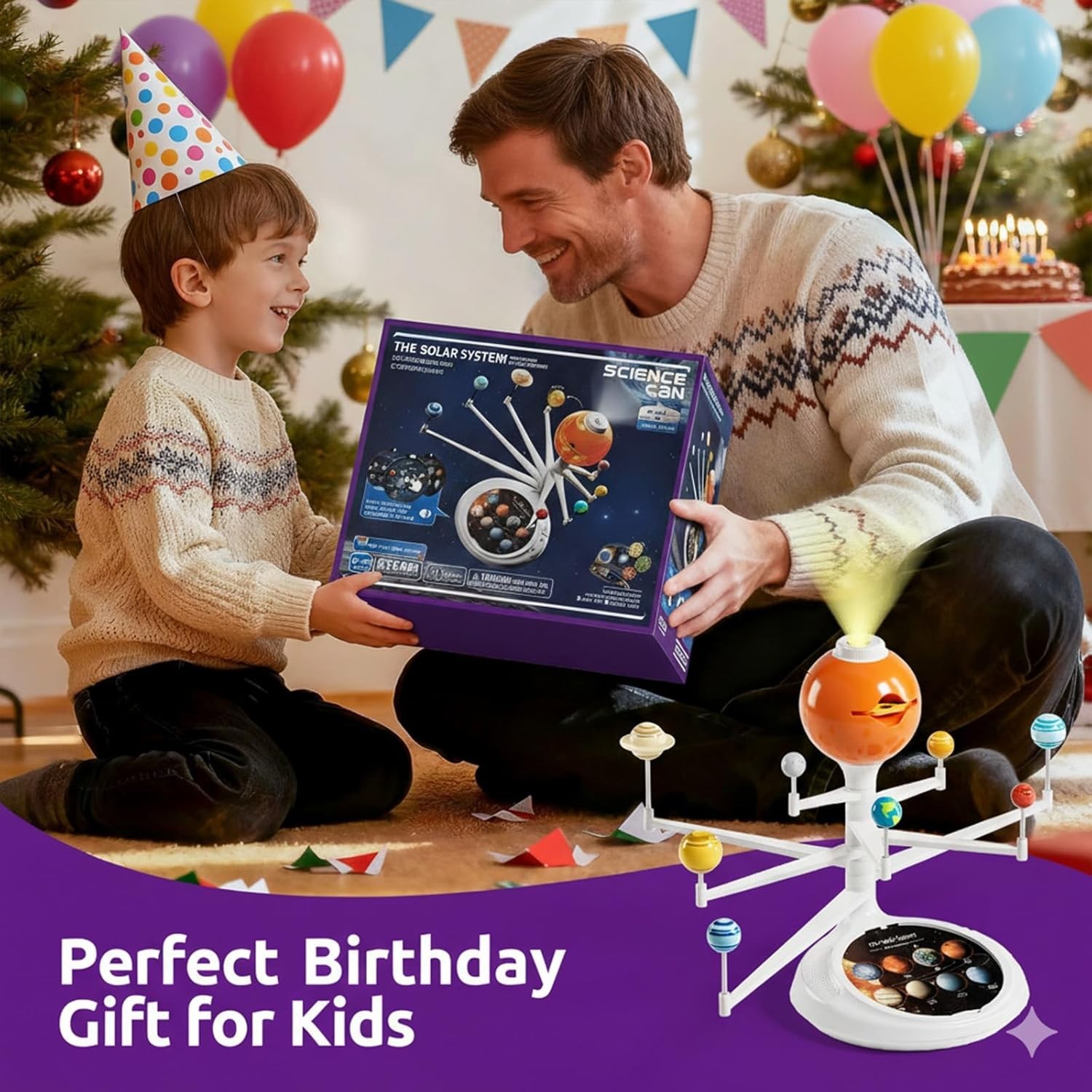 STEM Learning Talking Solar System Projector with 8 Planets – Gift for Ages 6-12