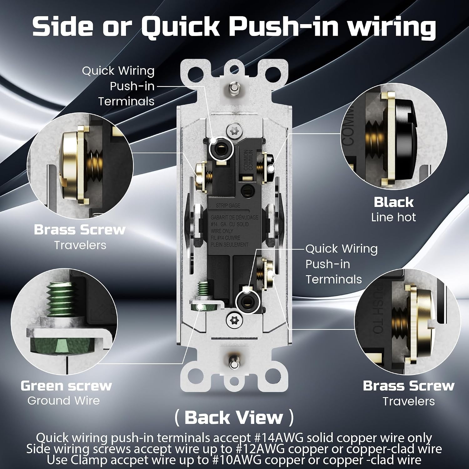 Matte White 3-Way Switch Set, 15A 120/277V, Durable & Easy to Install, 10 Pack