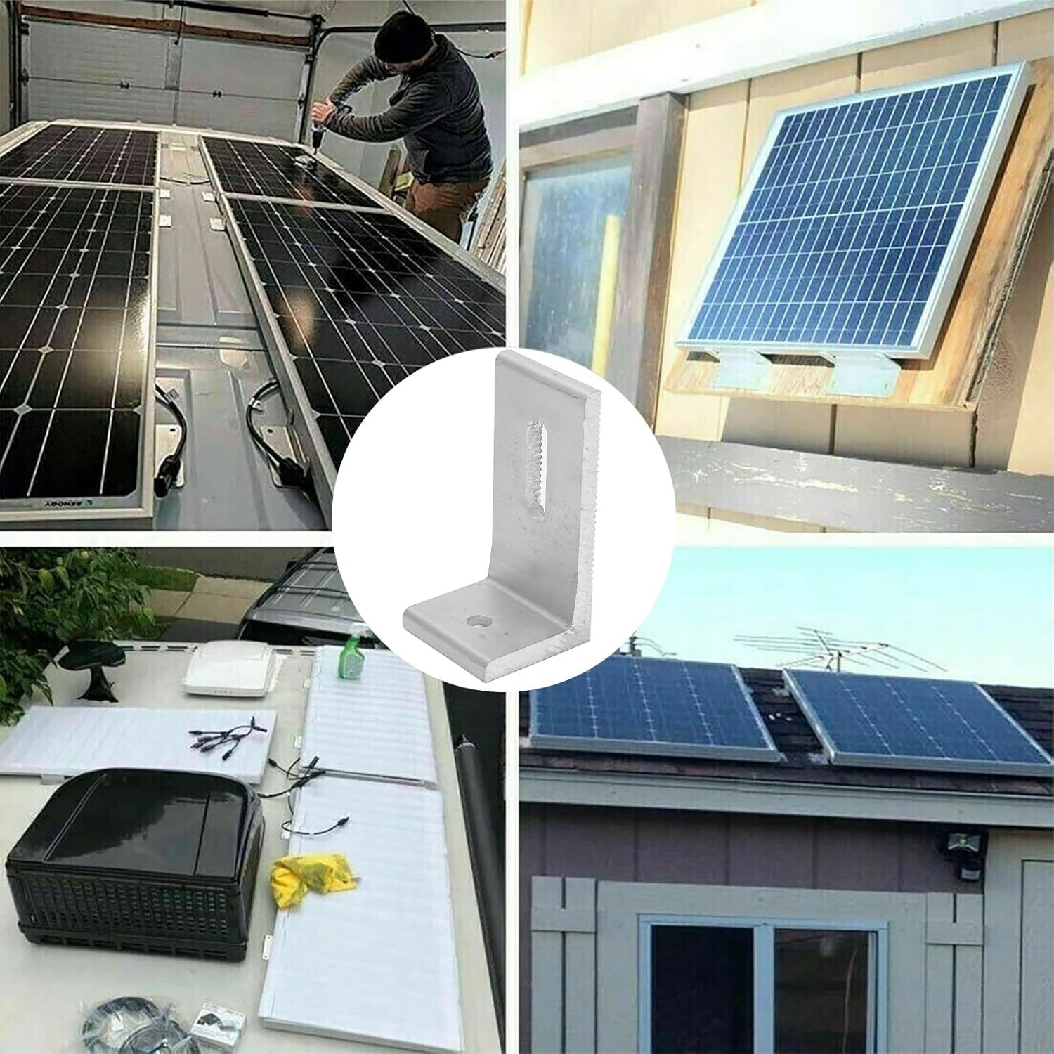 10-Pack Heavy-Duty Aluminum Alloy L-Foot Solar Mounts Photovoltaic Panel Moun…