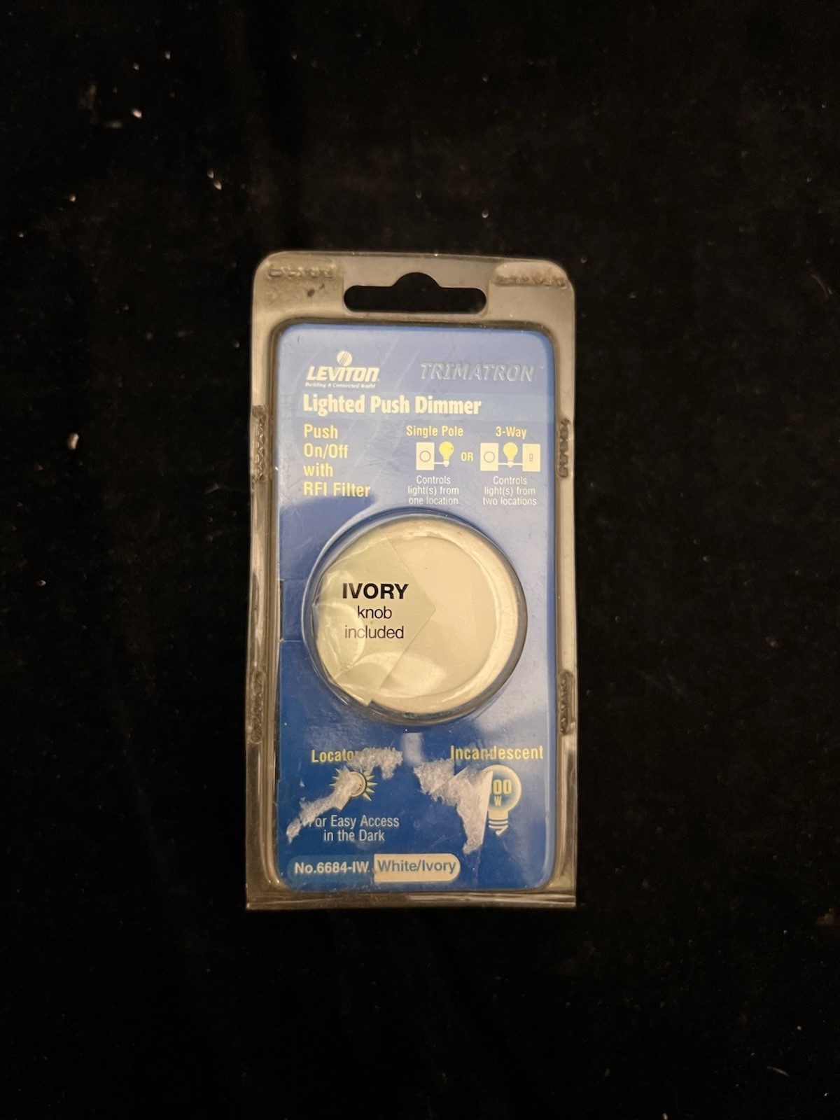 Leviton White Ivory Lighted Push Dimmer Single Pole or 3-Way – NEW – rf filter