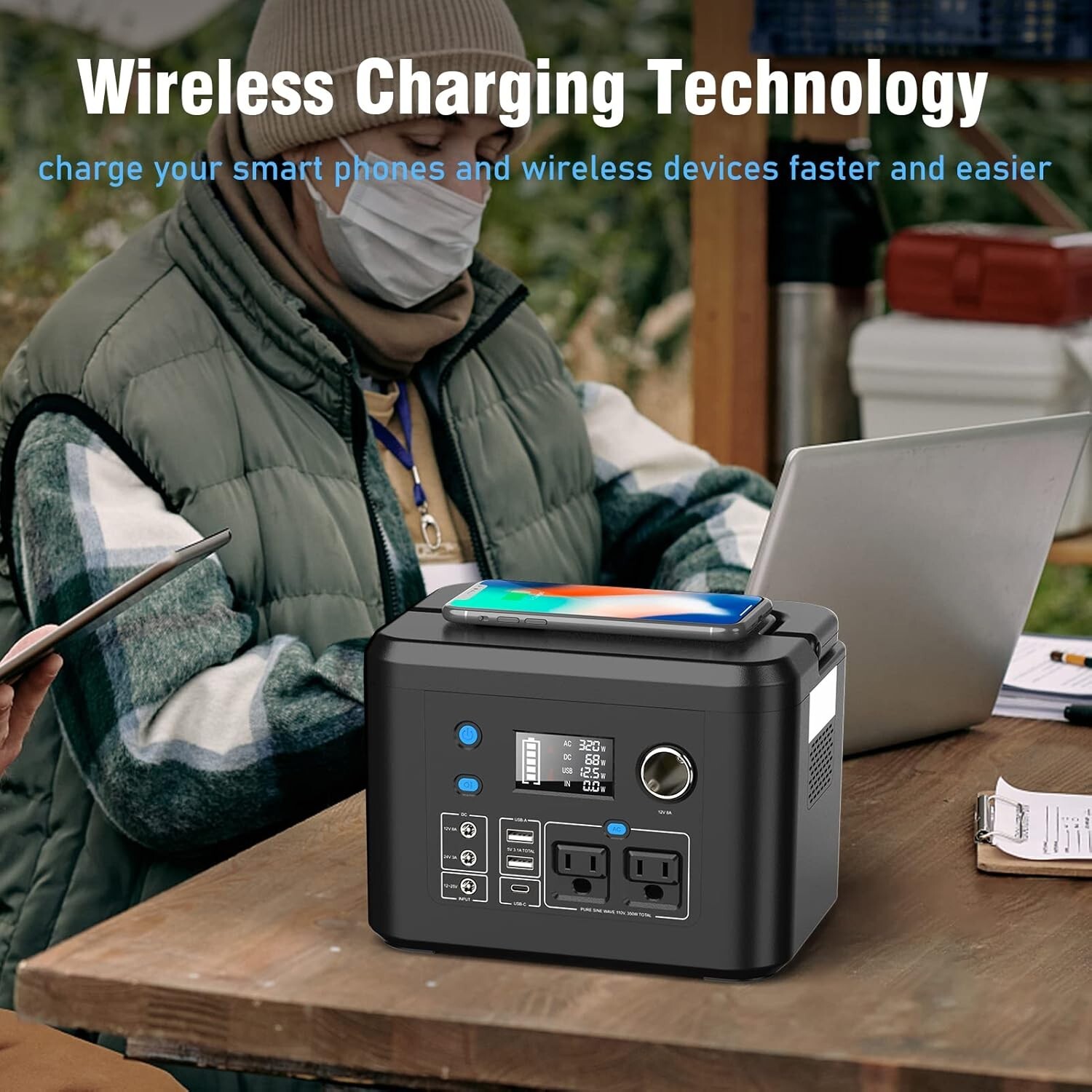 Open Box Portable Power Station 350W, 260Wh/70,000mAh Backup Lithium Battery